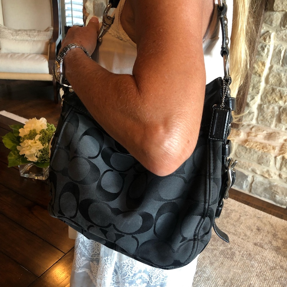 Black and Silver Hardware Authentic Coach Purse